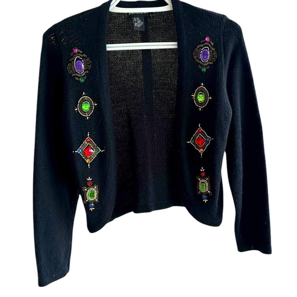 Pierre Cardin Vintage Jeweled and Beaded Sweater S